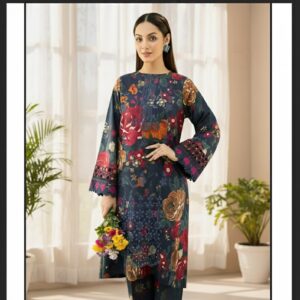 Peach Unstitched 3 Piece Lawn Suit Embroidered Neckline